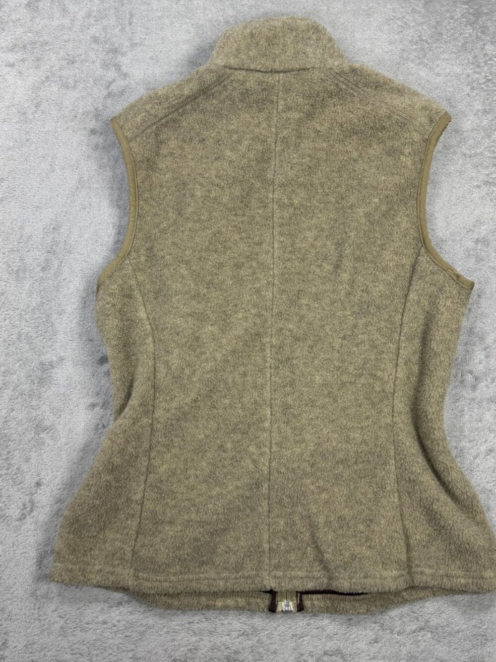 Vintage 90s Patagonia Synchilla Fleece Vest Womens M Tan Brown Gorpcore Hiking - Picture 6 of 11